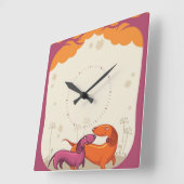 ダシュント・カップル スクエア壁時計 (傾斜)