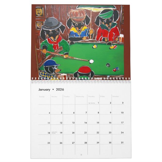 ダシュント カレンダー (1月 2026)