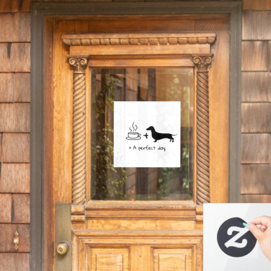 ダシュント&コーヒーラバーウィンドウデカール ウィンドウサイン (ホームデコレーション)