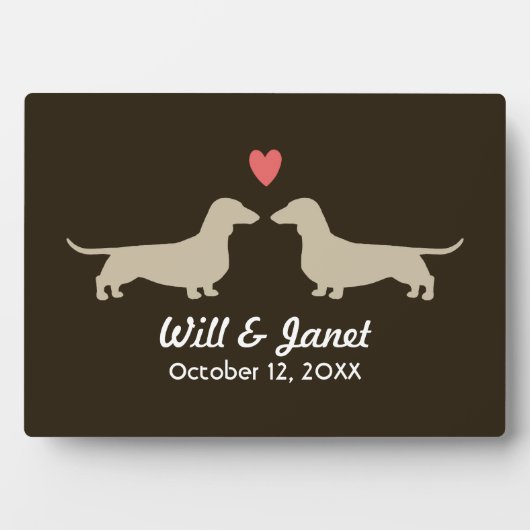 ダシュント・シルエットハートと文字 フォトプラーク (正面)