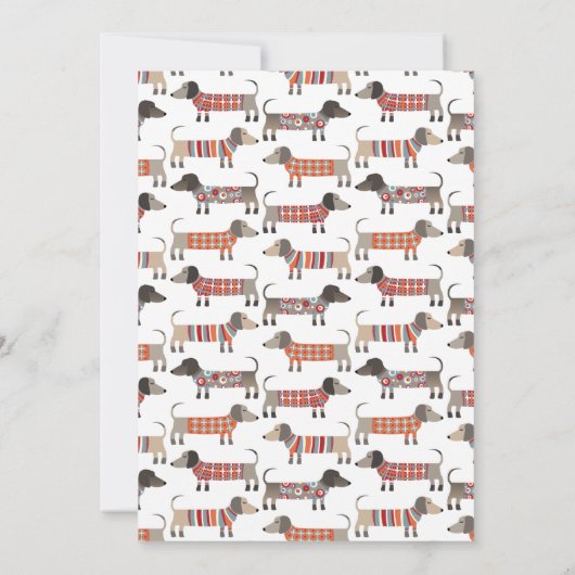 ダシュント・ソーセージ犬の赤ちゃんシャワー 招待状 (裏面)