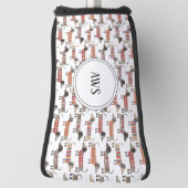 ダシュント・ソーセージ犬モノグラム ゴルフヘッドカバー (回転90)