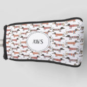 ダシュント・ソーセージ犬モノグラム ゴルフヘッドカバー (正面)