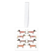 ダシュント・ソーセージ犬 キューブオーナメント (正面)