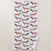 ダシュント・ソーセージ犬 ビーチタオル (正面)