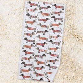 ダシュント・ソーセージ犬 ビーチタオル