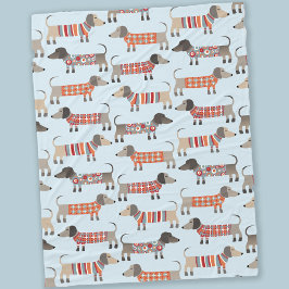 ダシュント・ソーセージ犬 フリースブランケット