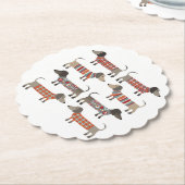 ダシュント・ソーセージ犬 ペーパーコースター (アングル)