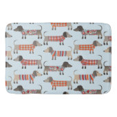 ダシュント・ソーセージ・ドッグブルー バスマット (正面)