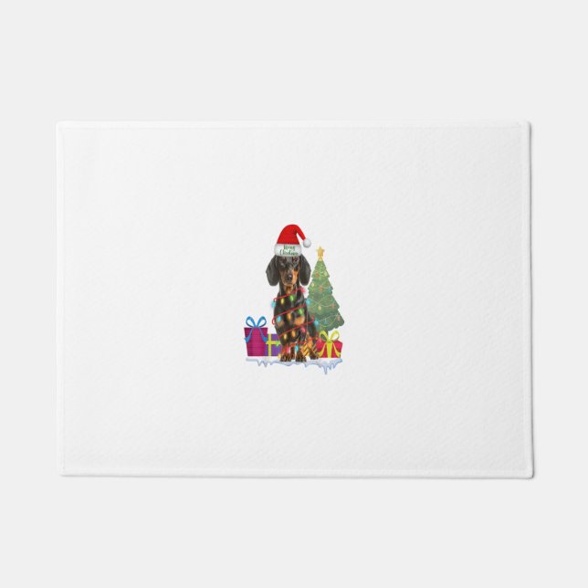 ダシュント・ダッケルウィーナー犬の醜いクリスマスセーター ドアマット (正面)