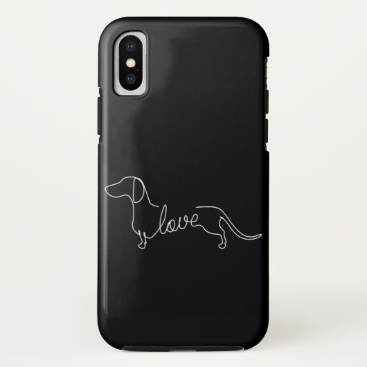 ダシュント・チウエニー・ウィーナー・ドッグ・ラブアートスケッチ Case-Mate iPhoneケース (裏面)