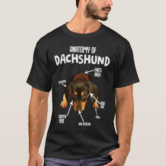 ダシュント・テッケル犬のフレーズの解剖学 Tシャツ (正面)