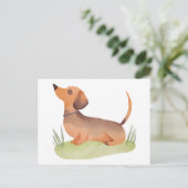 ダシュント・ドッグ | かわいい犬のペットウォーター色 ポストカード (スタンド正面)