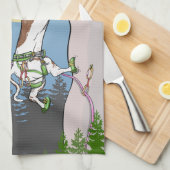 ダシュント・ドッグ・ロック登山 キッチンタオル (四つ折り)