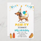 ダシュント・ホットドッグパーティの招待状 招待状 (正面/裏面)