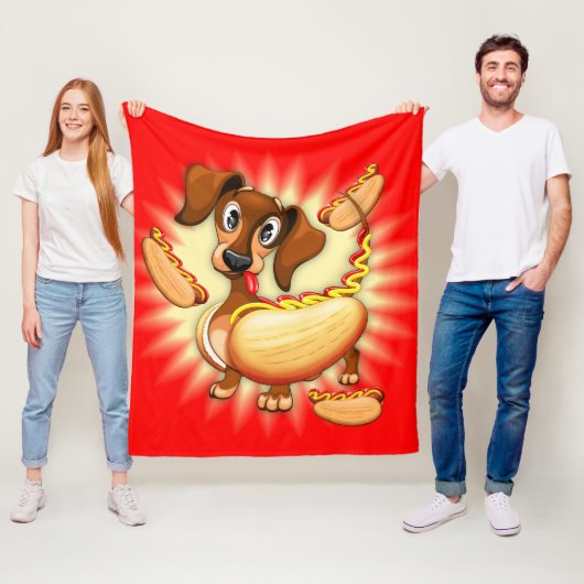 ダシュント・ホットドッグ フリースブランケット (インサイチュ)