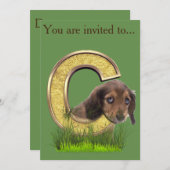 ダシュント – モノグラム、大文字、文字C 招待状 (正面/裏面)