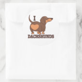 ダシュント・ラブドッグステッカー ラウンドシール (バッグ)