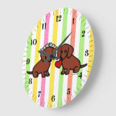 ダシュント・ラブ・カップル漫画 ラージ壁時計 (傾斜)