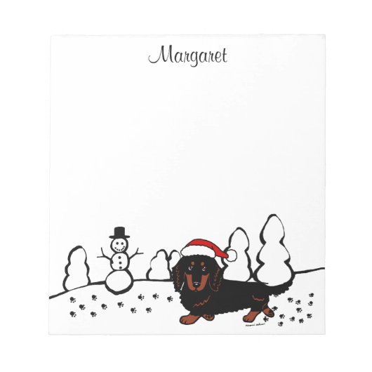 ダシュント・ロング・フォールド・ブラック&タン ノートパッド (正面)