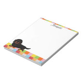 ダシュント・ロング・フォールド・ブラック&タン ノートパッド (回転)