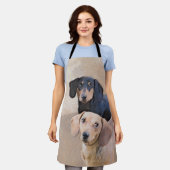 ダシュント(滑ら絵画か) - Dog Artオリジナル エプロン (着用した状態)
