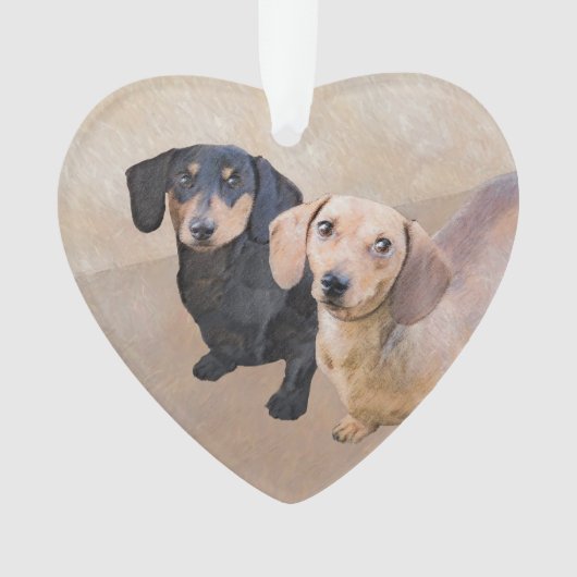 ダシュント(滑ら絵画か) - Dog Artオリジナル オーナメント (正面)