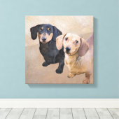 ダシュント(滑ら絵画か) - Dog Artオリジナル キャンバスプリント (インサイチュ (ウッドフロア))