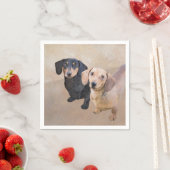 ダシュント(滑ら絵画か) - Dog Artオリジナル スタンダードカクテルナプキン (インサイチュ)