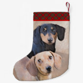 ダシュント(滑ら絵画か) - Dog Artオリジナル スモールクリスマスストッキング (裏面)