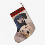 ダシュント(滑ら絵画か) - Dog Artオリジナル スモールクリスマスストッキング (裏面 (吊り時))