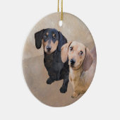 ダシュント(滑ら絵画か) - Dog Artオリジナル セラミックオーナメント (右)