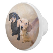 ダシュント(滑ら絵画か) - Dog Artオリジナル セラミックノブ (右)