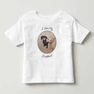 ダシュント(滑ら絵画か) - Dog Artオリジナル トドラーTシャツ