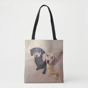 ダシュント(滑ら絵画か) - Dog Artオリジナル トートバッグ