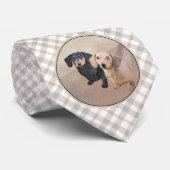 ダシュント(滑ら絵画か) - Dog Artオリジナル ネクタイ (ロール)