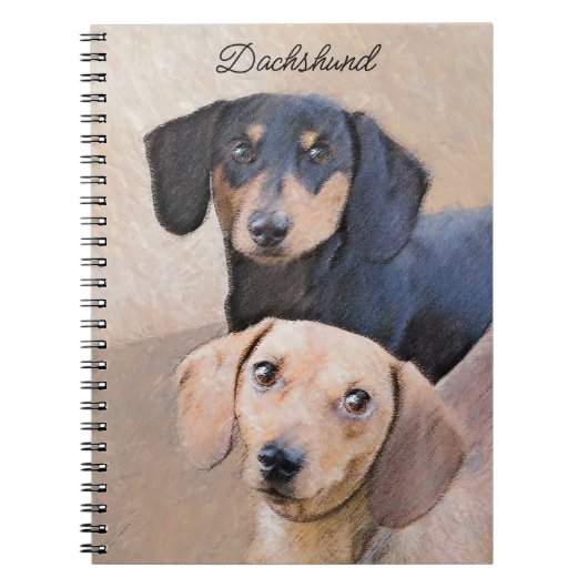 ダシュント(滑ら絵画か) - Dog Artオリジナル ノートブック (正面)