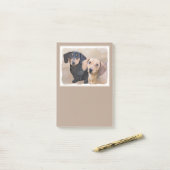 ダシュント(滑ら絵画か) - Dog Artオリジナル ポストイット (デスク上)