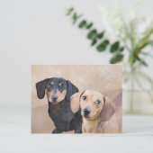 ダシュント(滑ら絵画か) - Dog Artオリジナル ポストカード (スタンド正面)