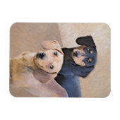 ダシュント(滑ら絵画か) - Dog Artオリジナル マグネット (横)