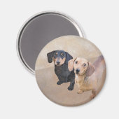 ダシュント(滑ら絵画か) - Dog Artオリジナル マグネット (正面/裏面)