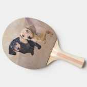 ダシュント(滑ら絵画か) - Dog Artオリジナル 卓球ラケット (横)