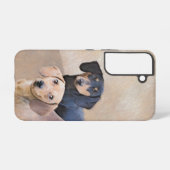 ダシュント(滑ら絵画か) - Dog Artオリジナル Samsung Galaxyケース (裏面横)