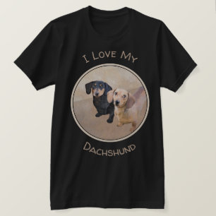 ダシュント(滑ら絵画か) - Dog Artオリジナル Tシャツ