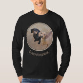ダシュント(滑ら絵画か) - Dog Artオリジナル Tシャツ (正面)