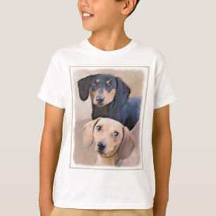 ダシュント(滑ら絵画か) - Dog Artオリジナル Tシャツ