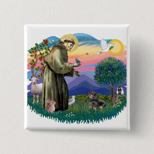 ダシュント(黒と褐色) 缶バッジ (正面)