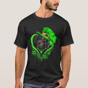 ダシュントSt patricks day恋人アイリッシュシャームロックドッグ Tシャツ