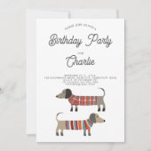 ダシュンドウィナーソーセージドッグバースデーパーティー 招待状 (正面)