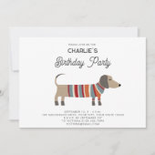 ダシュンドウィナーソーセージドッグバースデーパーティー 招待状 (正面)